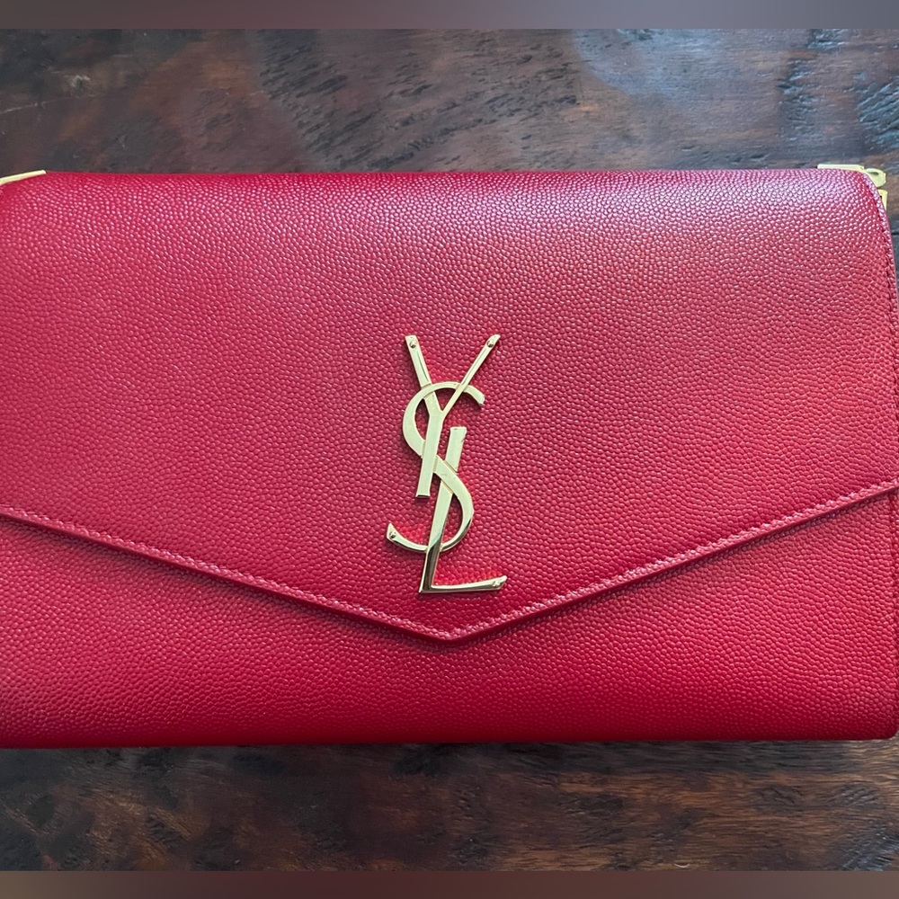 Authentic YSL Uptown Wallet on Chain De Poudre Retail $1,490